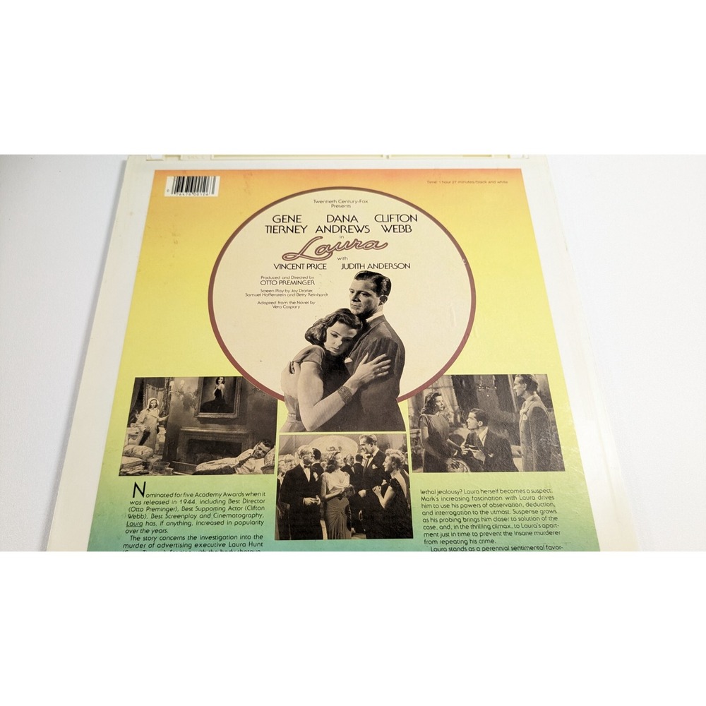 Laura 1944 Film Noir RCA SelectaVision VideoDisc CED Gene Tierney 076476001061 - Picture 4 of 6
